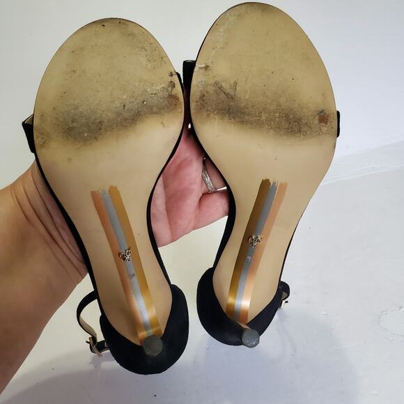 Sam Edelman Ariella Ankle Strap Heels Black Suede Size 9.5 - Picture 12 of 12